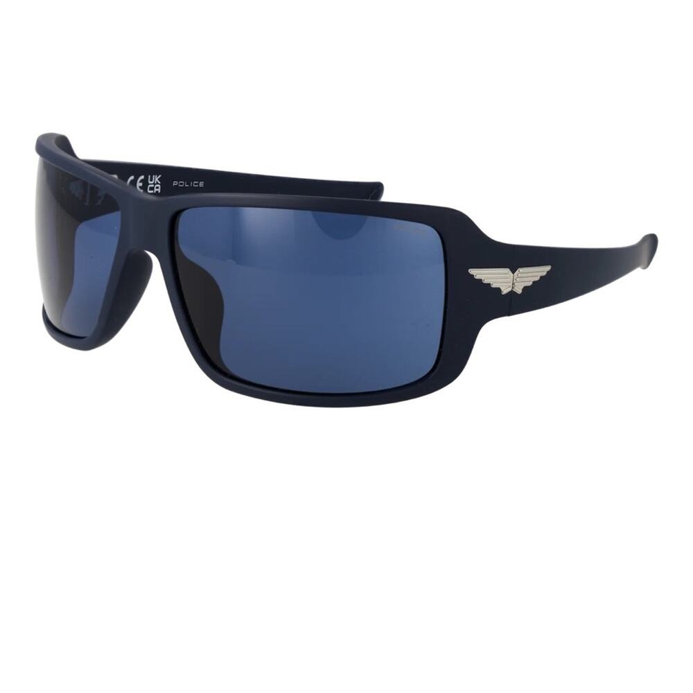 New! Police Navy Blue Sunglasses with Silver Logo, Police SPLN37M 0C03, Authetic